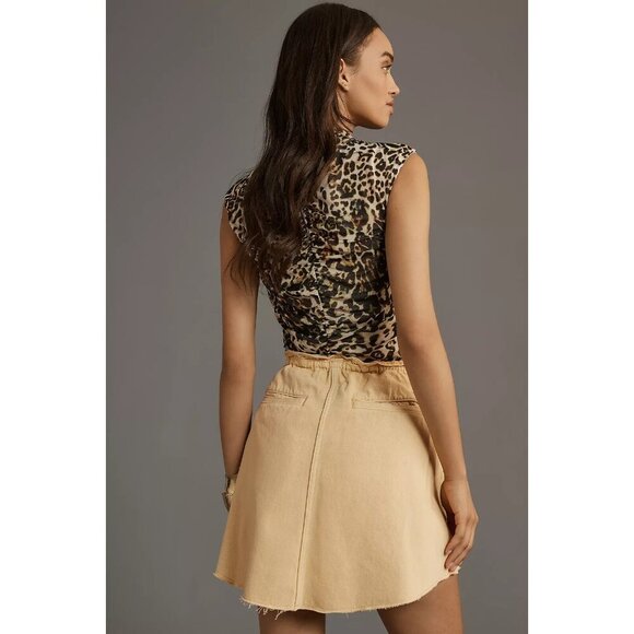 Anthropologie Pilcro Reworked Denim Skater Mini Skirt L - Picture 2 of 4